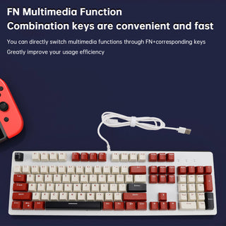 104Key Wired Mechanical Linear Switch Gaming Keyboard With Blue Switch RGB Light