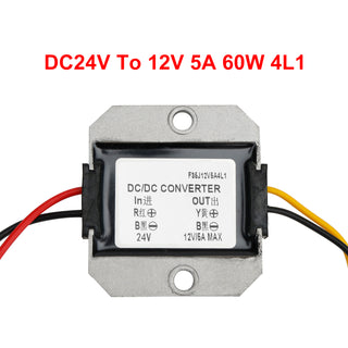 WaterProof 24V to 12V 6A 60W Step Down DC/DC Power Converter Regulator