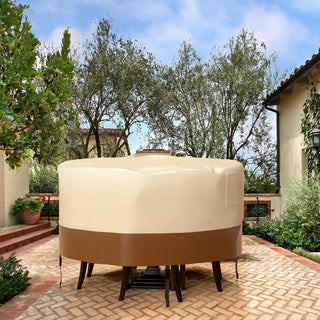 420D Circular Waterproof Patio Furniture Cover for Outdoor Table and Chair