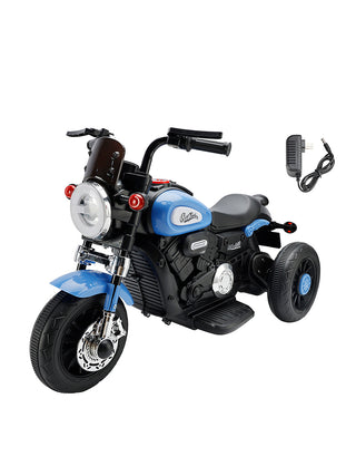 3 Wheel Kids Ride On Motorcycle 6V Powered Electric Dual Drive Toy Car Blue Toy