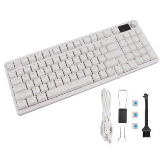 98-Key 2.4G Wireless Bluetooth Three-Mode Mechanical Keyboard RGB Hot-Swappable