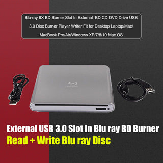 BD Burner  External USB 3.0 Slot In DVD RW BD Writer Portable Drive