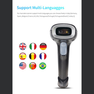 Automatic 2-in-1 USB Barcode Scanner – 1D & 2D Code Reader with Stand for Retail, POS, Inventory