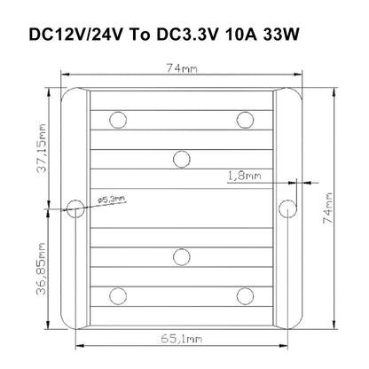 Step Down DC/DC Buck Converter 12V/24V to 3.3V 10A Regulator Power Module Generic