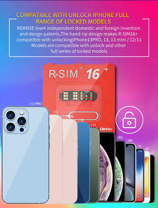 R-SIM 16+ Nano Unlock RSIM Card Fit for iPhone 13 Pro 12 PRO MAX XS XR 8 IOS 15