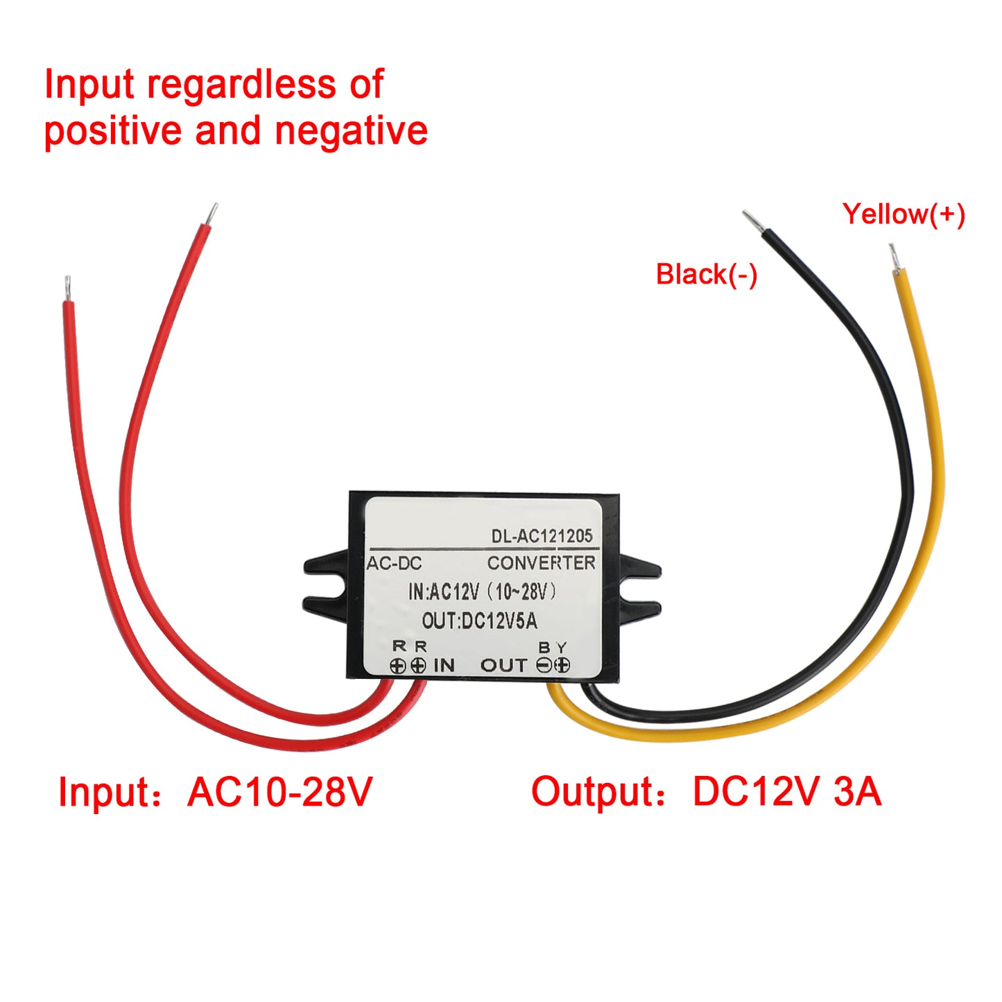 Waterproof Step Down Volt Converter AC12V To DC12V AC-DC Power Module 5A Generic