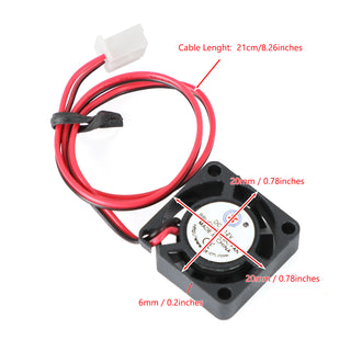 1x Brushless DC Cooling Blower Fan 12V 0.06A 2006 20x20x6mm Sleeve 2 Pin Wire