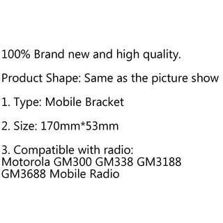 1Pcs Mount Mobile Bracket For GM338 GM3188 GM3688 Radio