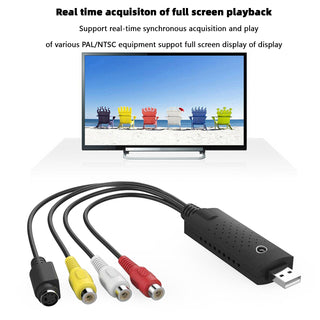 Video Capture Card VCR VHS to Digital DVD Converter Fit for Windows 10 8