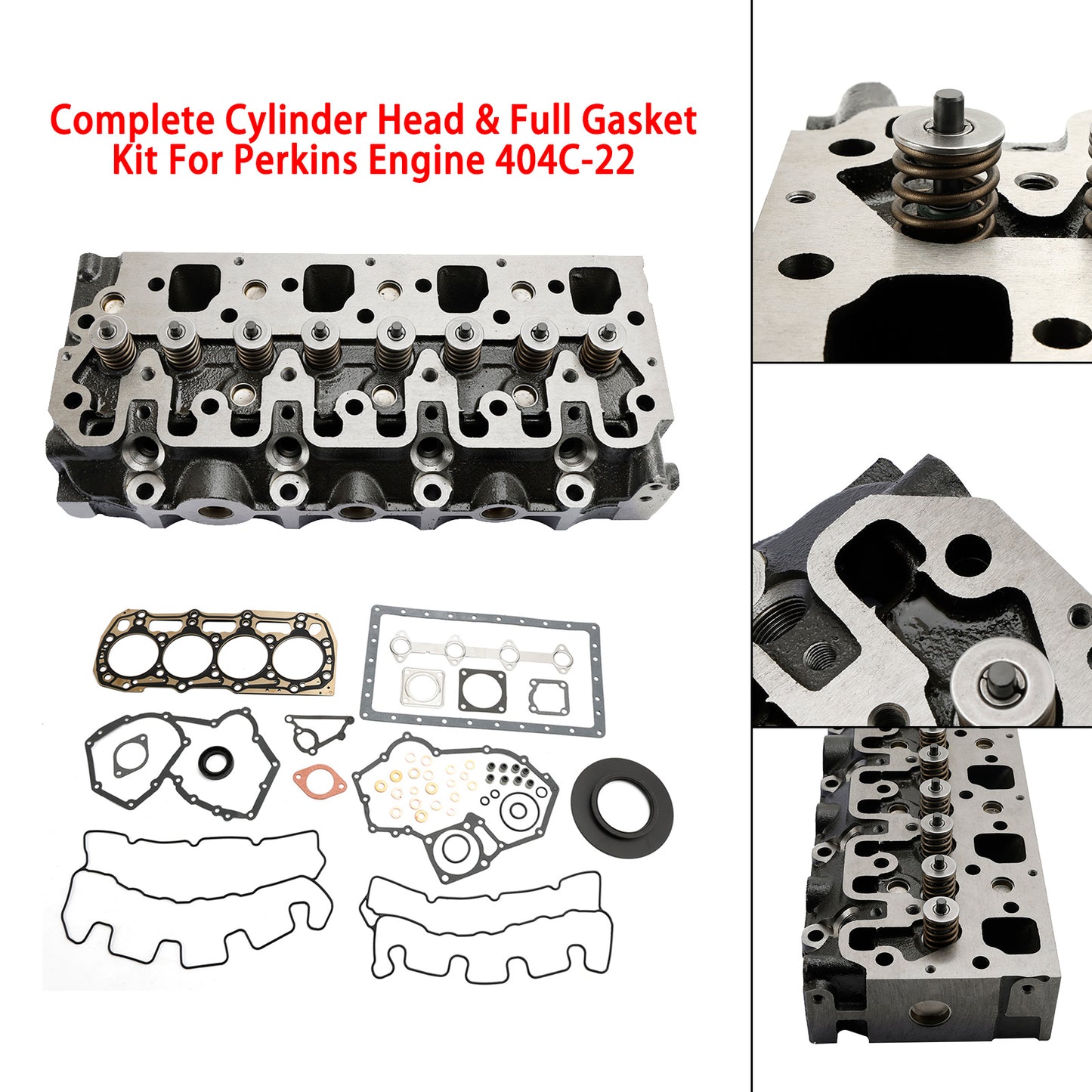 Complete Cylinder Head With Gasket Kit For Perkins Engine 404C-22 Cat 3024C