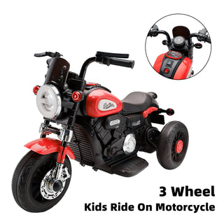 Red 6V Kids Ride-On Motorcycle w/ Dual Drive & Sounds
