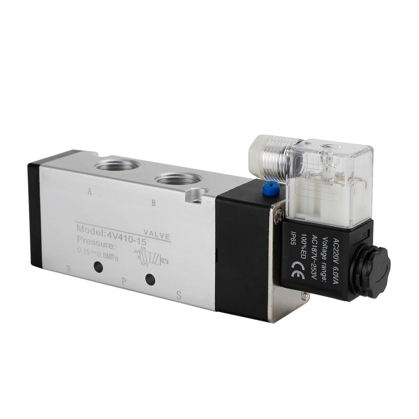 Pneumatic Electric Solenoid Air Valve 4V410-15 AC 220V 2 Position 5 Way PT 1/2" Generic