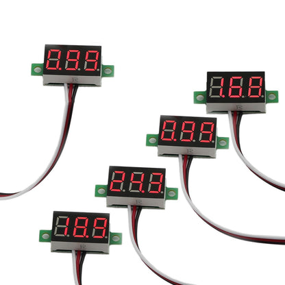 5x Mini DC 0-30V Red LED 3-Digital Display Voltage Voltmeter Panel Calibratable Generic