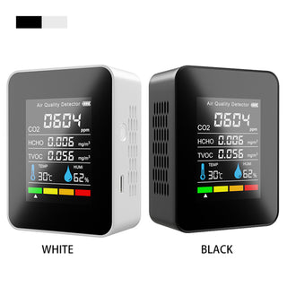 5 In 1 Temperature Humidity Tester Air Quality Carbon Dioxide HCHO Monitor
