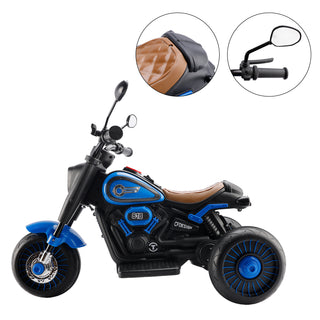 3Wheel 6V Kid Ride On Motorcycle Electric Toy With Colorful Light And Music Blue