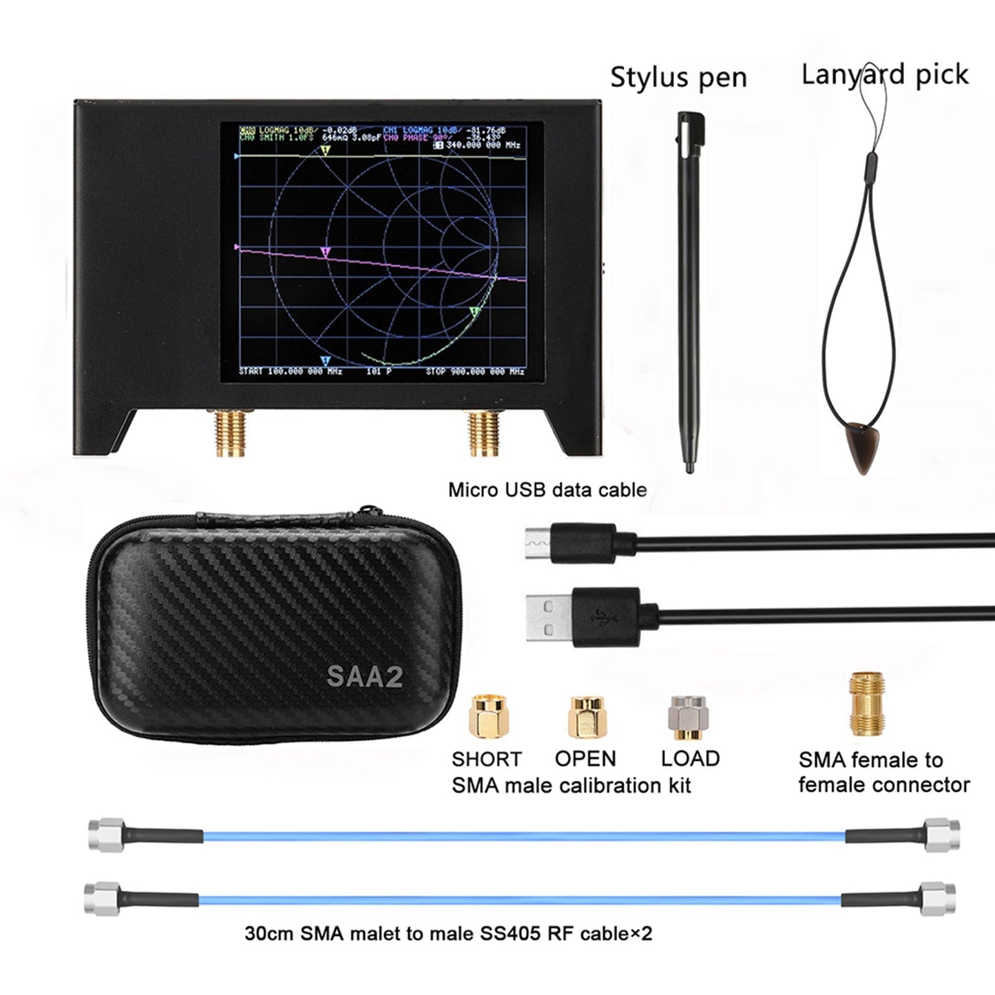 NanoVNA V-Two 3G 2.8" Vector Network Antenna Analyzer 50kHz-3GHz Shortwave Generic