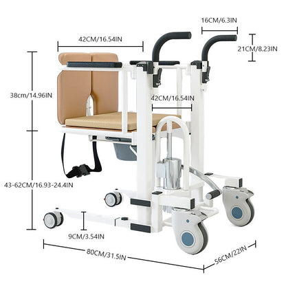 Medical Patient Lift Chair Hydraulic Transferred Lift Wheelchair 180 Split Seat With Cushion For Adults, Elderly 440 lb Weight Limited