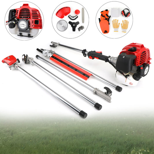 5 in 1 52cc Petrol Hedge Trimmer Chainsaw Brush Cutter Pole Saw Outdoor Tools