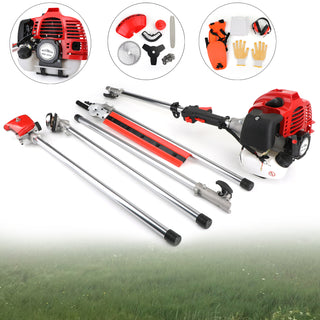 Topteng 5 in 1 52cc Petrol Hedge Trimmer Chainsaw Brush Cutter Pole Saw Outdoor Tools