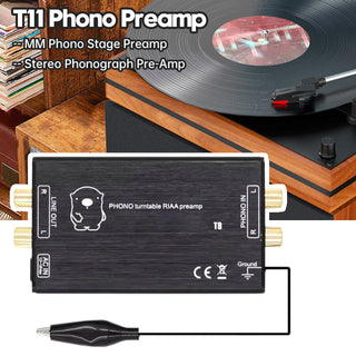 T11 Phono Preamp Preamplifier MM Phono Turntable Stage Preamp Phonograph Pre-Amp