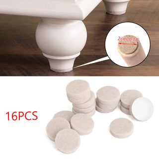 20mm STICK ON FURNITURE FELT PADS Anti-Skid Round Solid Oak Wood Floor Protector