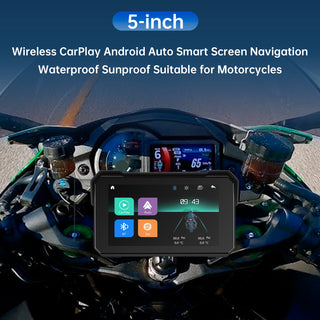 5-inch Wireless CarPlay Android Auto Navigation Waterproof for Motorcycles