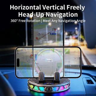 Colorful RGB Ambient Light Car Wireless Charging Bracket Holder Car Phone Mount