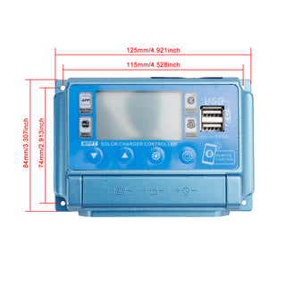 50A MPPT APP Solar Charge Controller Charger Fits 12V-60V LiFePO4 Battery Blue