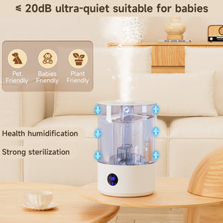 Topteng Humidifiers for Bedroom Large Room Home,(7.8L) Cool Mist Top Fill Essential Oil Diffuser for Baby & Plants&Pet, Large capacity dual mist outlet With UV sterilization