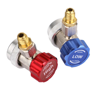 2x 1/4" Quick Connector Adapter Coupler Auto A/C Manifold Gauge Low/High HVAC