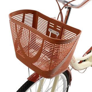 26-Inch 7-Speed Women's Cruiser Bike – Classic City Bicycle with Spoke Wheels (Cream)