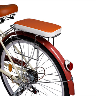 26-Inch 7-Speed Women's Cruiser Bike – Classic City Bicycle with Spoke Wheels (Cream)