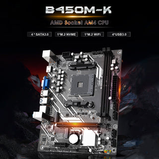 B450M-K Computer Motherboard AMD Socket AM4 CPU Support NVME Gigabit Network Card