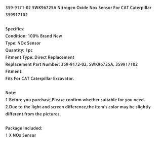 Nitrogen Oxide Nox Sensor 359-9172-02 5WK96726A Fits For CaterPillar 6 pins