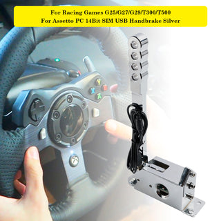 For Racing Games G25/G27/G29/T300 For Assetto PC 14Bit SIM USB Handbrake Silver