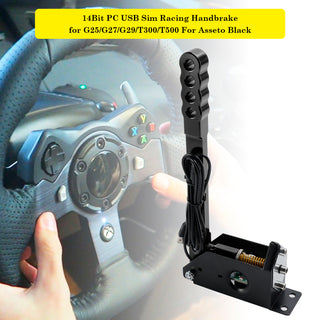 14Bit PC USB Sim Racing Handbrake For Asseto for G25/G27/G29/T300/T500 Black