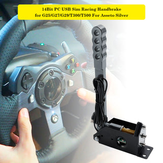 14Bit PC USB Sim Racing Handbrake for G25/G27/G29/T300/T500 For Asseto Silver