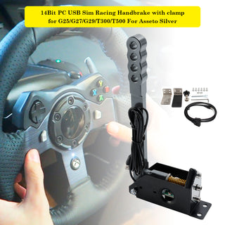 racing games G25/27/29 T300 T500 and Assetto corsa/Dirty 2.0/Dirty4.0/Project cars and so on 14Bit PC USB Sim Racing Handbrake w clamp