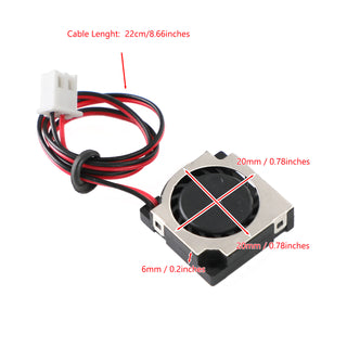 1Pc Brushless DC Cooling Blower Fan 5V 20065VS 20x20x6mm Sleeve 2 Pin Wire