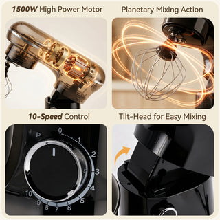 5.5Qt Stand Mixer 3-In-1 Kitchen Mixer with Flat Beater Balloon Whisk Electric dough mixers are suitable for home use. Dough Hook