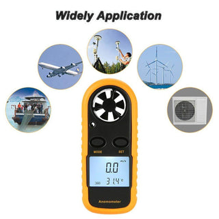 GM816 Digital Handheld Anemometer Wind Speed Meter Thermometer Sailing LCD