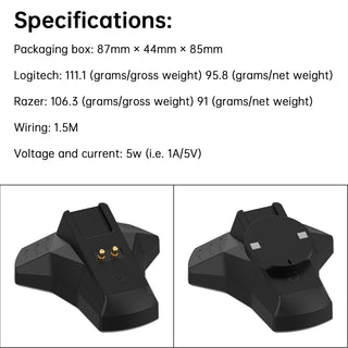 Wireless Mouse Charging Base Dock Stand for Logitech G903 GPW 3/4 Razer V2pro