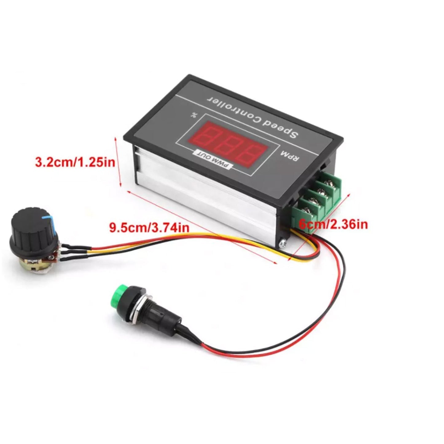 DC6-60V 12V 24V 36V 48V 30A PWM DC Motor Speed Controller Start Stop Switch Generic