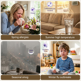Removing formaldehyde and PM2.5 With app control Smart negative ion air purifier for pets and home use