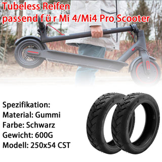 250x54 CST E-Scooter Tubeless Thickened Tyre for Xiaomi 4/Mi4 Pro