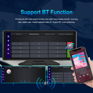 10.26" Bluetooth Car Navigation Carplay Wireless Car Radio Recorder AHD Camera