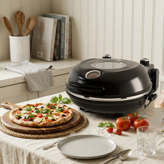 Electric Pizza Maker–12 Inch Electric Pizza Oven Indoor Countertop Maker with Ceramic Stone Heats up to 800˚F