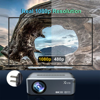 Ultra HD 8K Android Movie Projector – 1080p Home Theater with HDMI & USB, US Plug