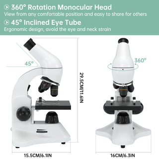 Compound Monocular Microscope For Adults Students 40X-2000X Magnification