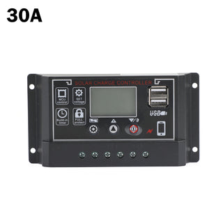30A Solar Panel Battery Regulator Charge Controller 4-Stage Dual USB 12V/24V